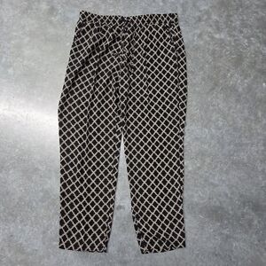 Women's Black and Cream Patterned Pants